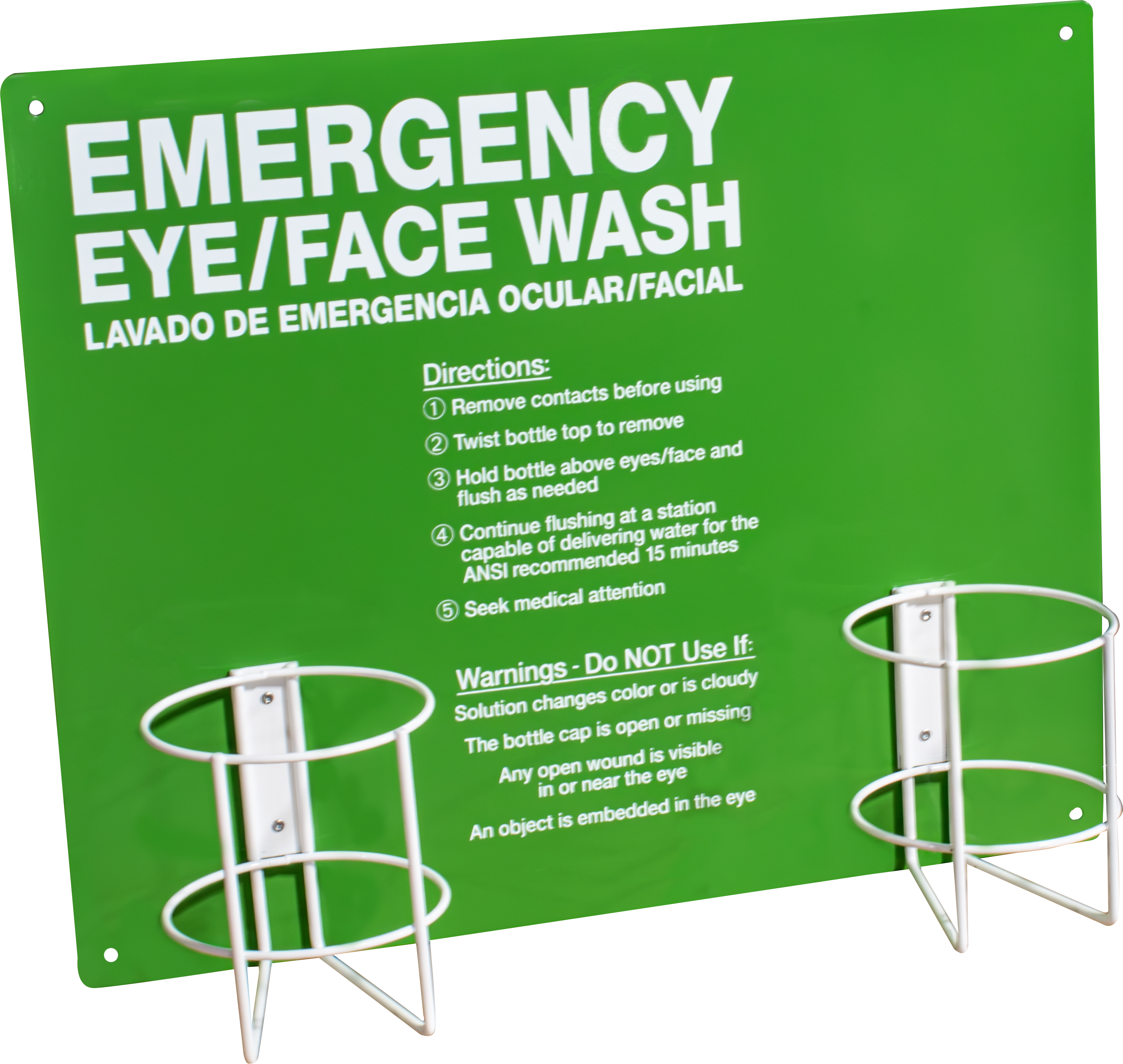 Metal Emergency Eyewash Bottle Station - Double (Solution Not Included)
