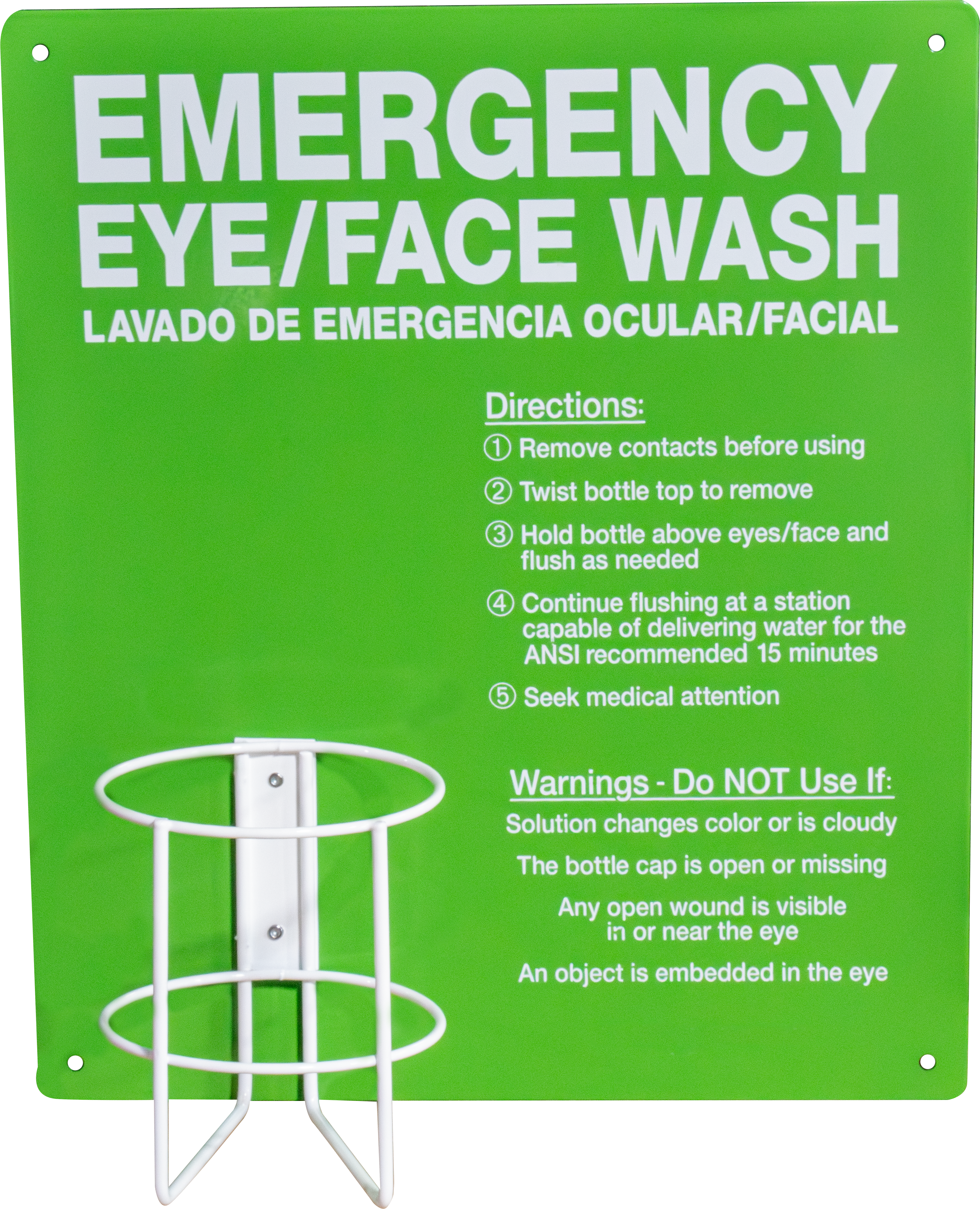 Metal Emergency Eyewash Bottle Station - Single (Solution Not Included)
