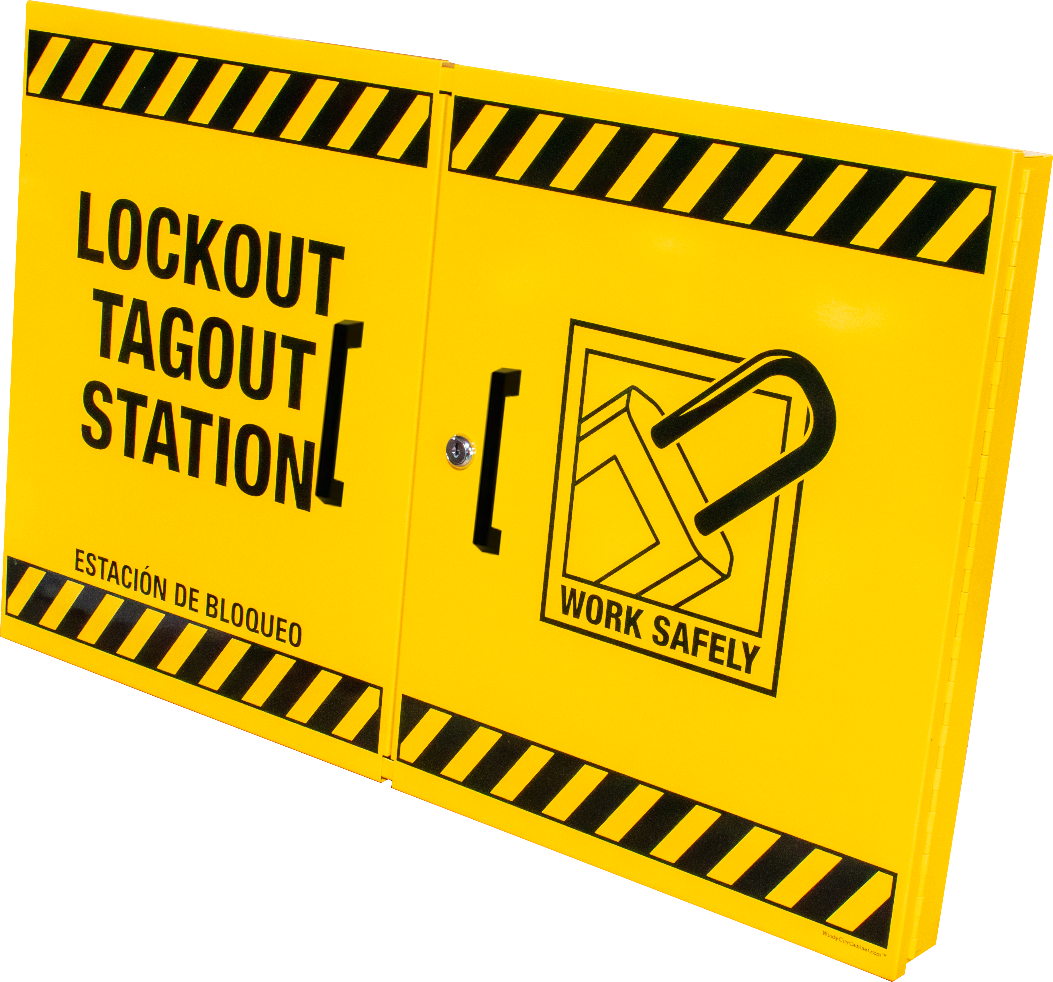Lockout Tagout Station - Large - 32.25" x 20.75" x 2.5" - Yellow