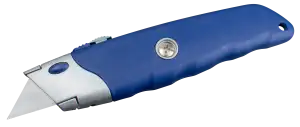 Retractable Steel Utility Knife with Rubber Casing