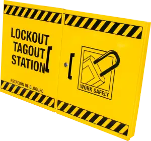 Lockout Tagout Station - Large - 32.25" x 20.75" x 2.5" - Yellow