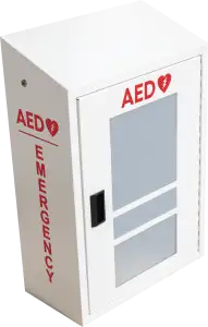 AED and Emergency Response Combination Cabinet with Alarm - White