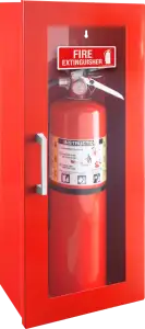 Surface Mount Metal Fire Extinguisher Cabinet - Door with Handle - Red