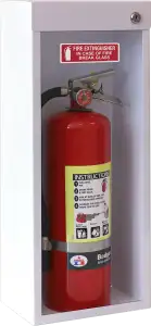 Break Window Metal Fire Extinguisher Cabinet - White