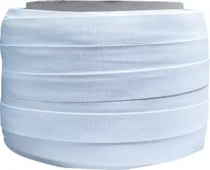 1 1/4" x .050" Heavy Duty Woven Poly Cord 984' Strapping Coil - White