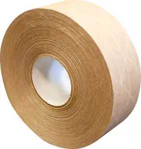 Water Activated Kraft Paper with Filament - 2" x 375', 2" Core – Case of 8 Rolls